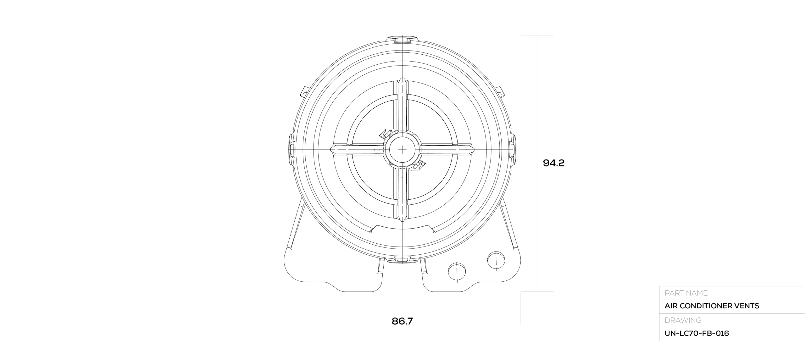 Air Conditioner Vents technical drawing