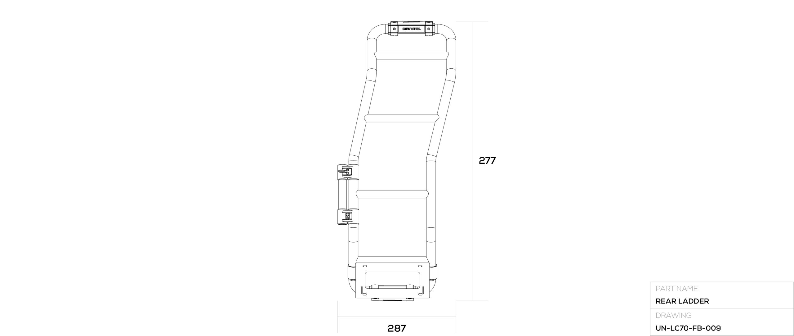 Rear Door Ladder Kit technical drawing