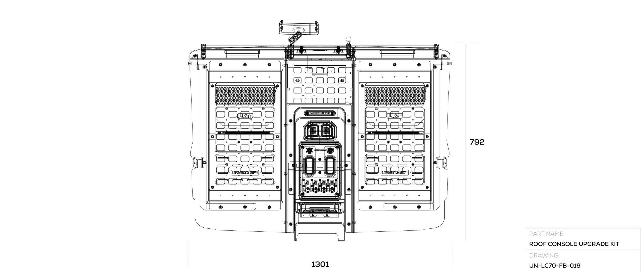 Roof Console Upgrade Kit technical drawing