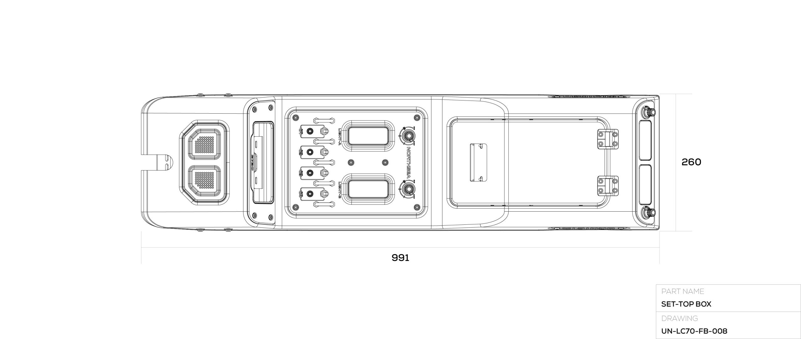 Roof Console for LC70 technical drawing