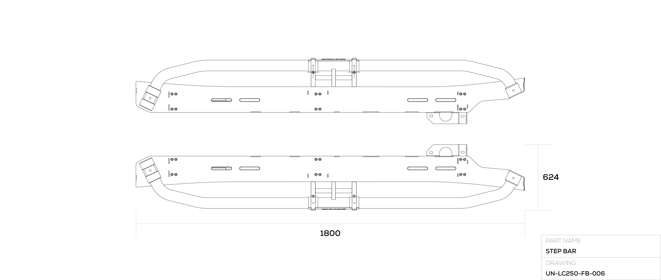 Side Bar Kit For LC250 technical drawing
