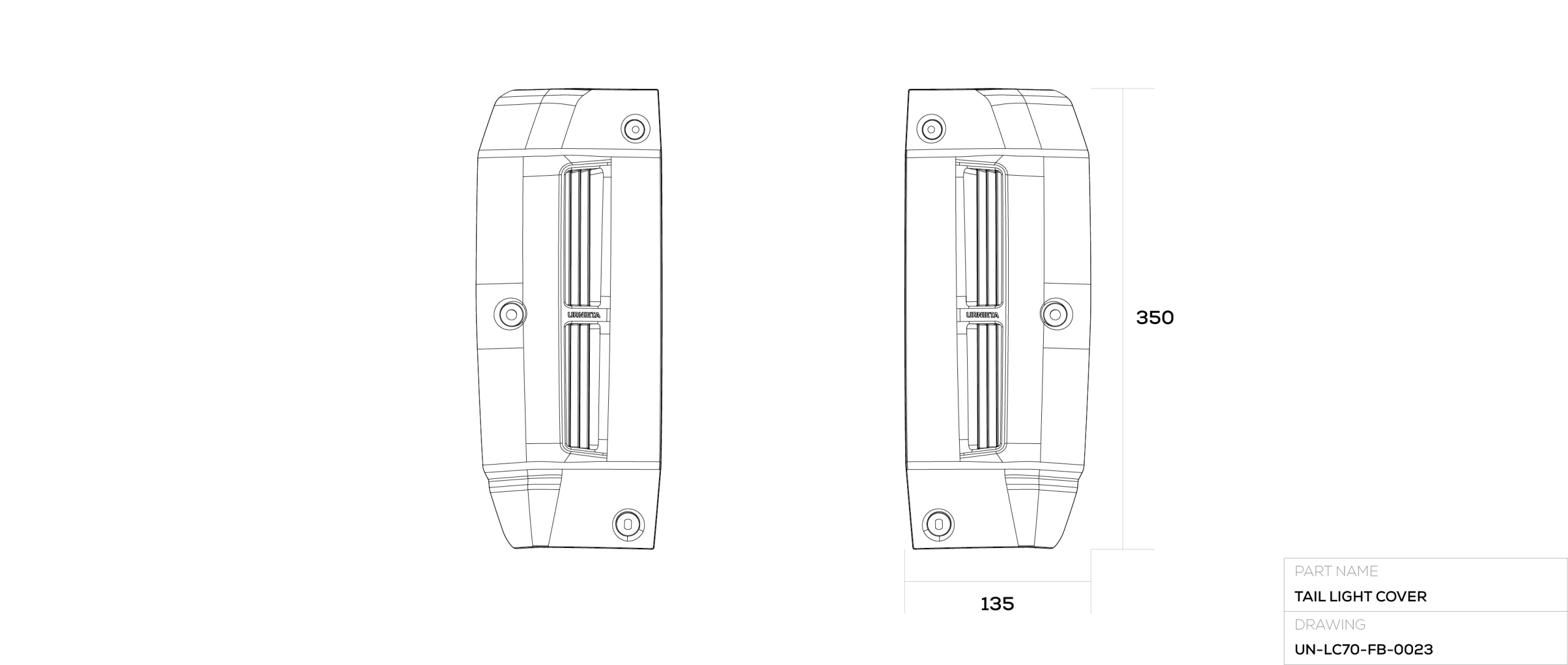 Tail Light Cover technical drawing