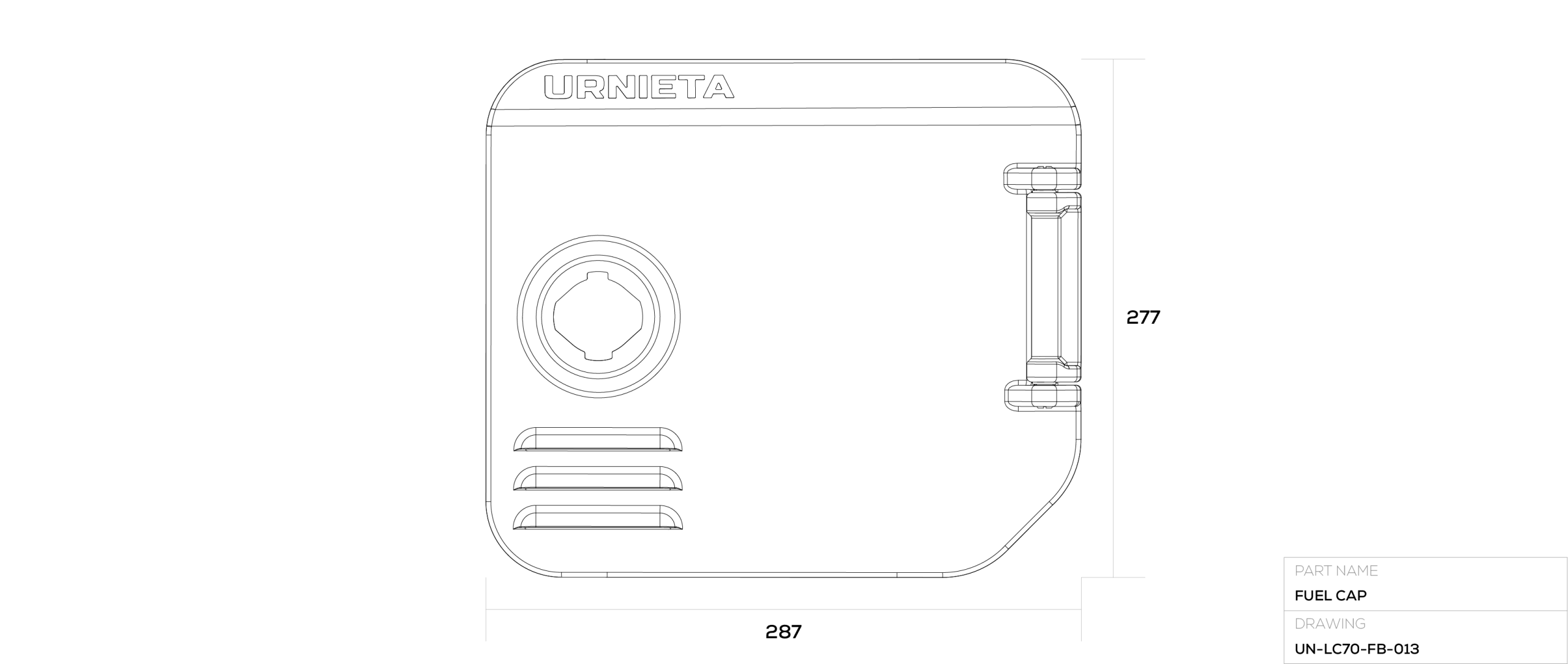 Vintage Fuel Cap technical drawing